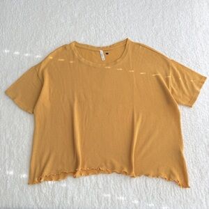 French Twist NWOT Women's Short Sleeve Top, Yellow, XXL